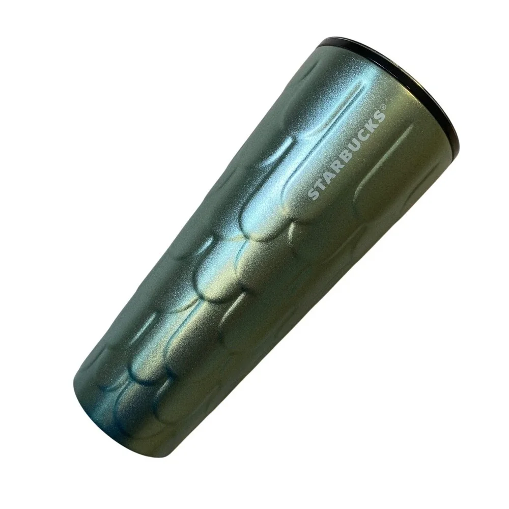 Starbucks 2021 Metallic Sage Green Textured Stainless Steel Cold Cup 24oz